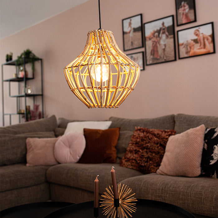 QAZQA Hanglamp canna - Naturel - Oosters - D 36cm