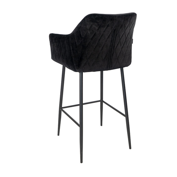 Bronx71 Velvet barkruk Nelly zwart 78 cm
