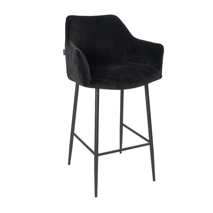 Bronx71 Velvet barkruk Nelly zwart 78 cm