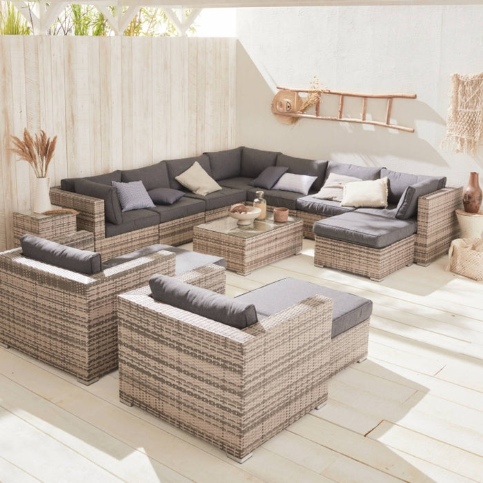 sweeek - Wicker loungeset 12 tot 14 plaatsen