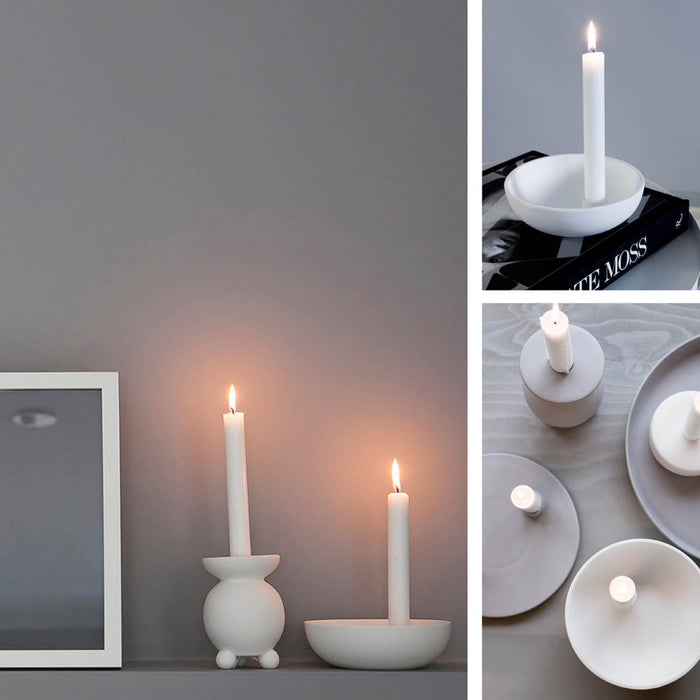 Storefactory kaarsenstandaard Lidatorp wit S (Ø 15 centimeter x 5