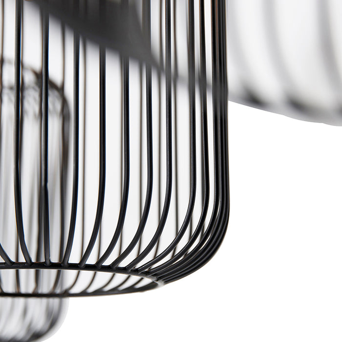 QAZQA Design hanglamp zwart met goud 3-lichts - Mayelle