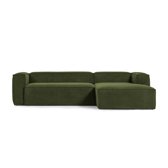 Kave Home Blok Chaise Longue Rechts - Donkergroen - Rib