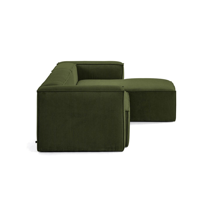 Kave Home Blok Chaise Longue Rechts - Donkergroen - Rib