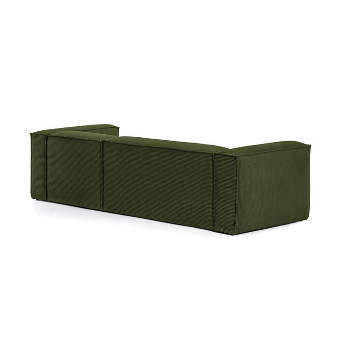 Kave Home Blok Chaise Longue Rechts - Donkergroen - Rib