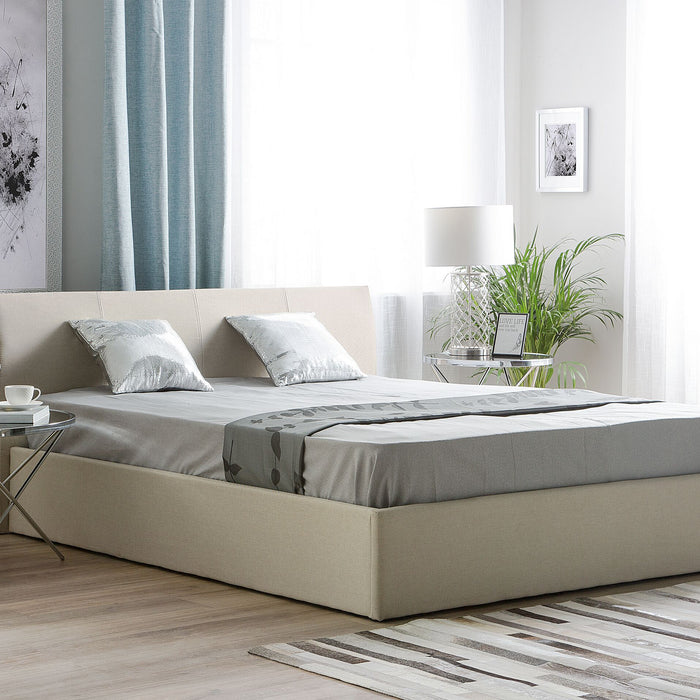 Beliani - ORBEY - Tweepersoonsbed - Beige - 160 x 200 cm - Polyester