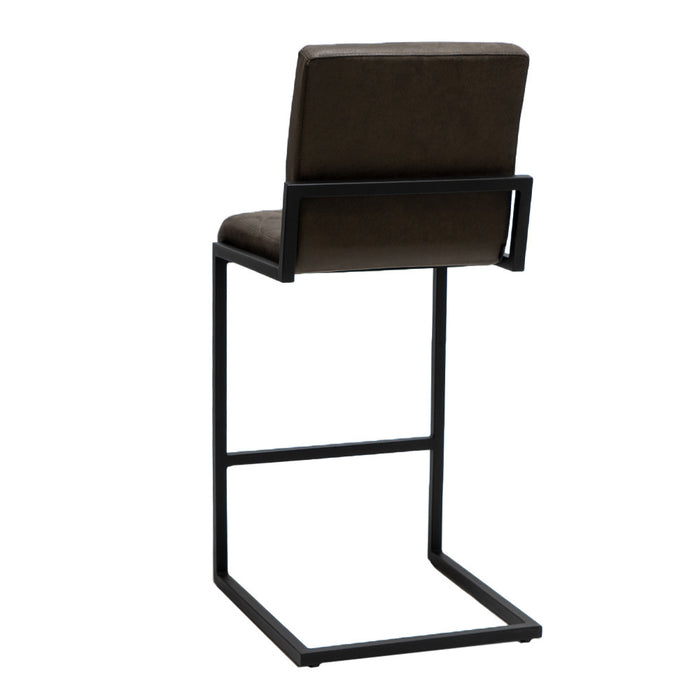 Bronx71 Industriële barkruk Diamond antraciet eco-leer 79 cm
