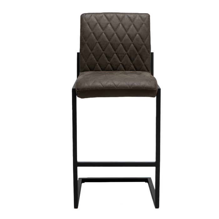 Bronx71 Industriële barkruk Diamond antraciet eco-leer 79 cm
