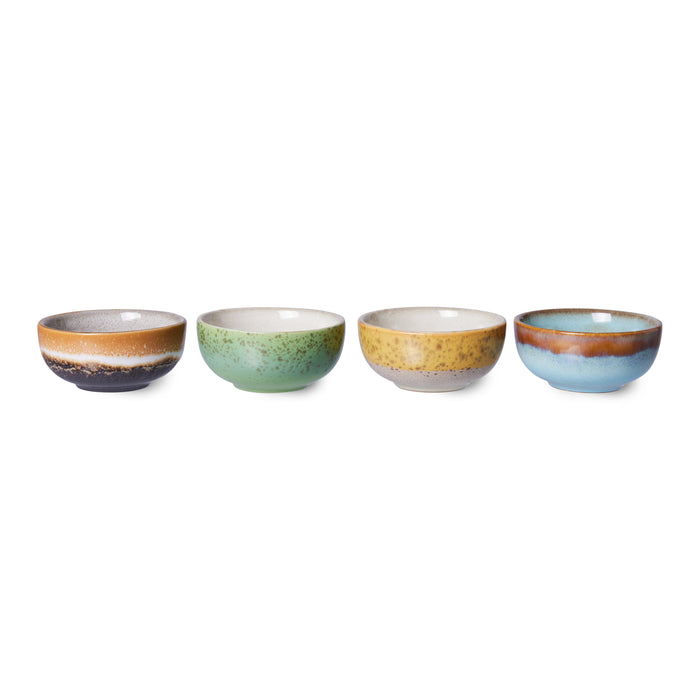 HKliving 70's Ceramics Kommetjes Ø 8,3 cm - Set van 4 - Castor