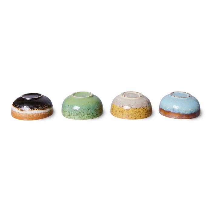 HKliving 70's Ceramics Kommetjes Ø 8,3 cm - Set van 4 - Castor