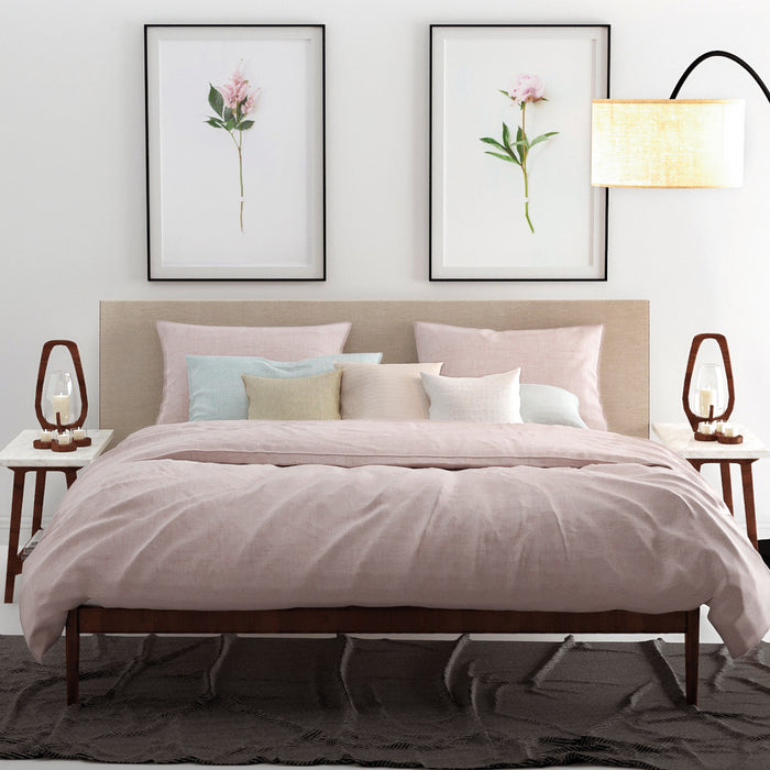 Zo Home Dekbedovertrek Katoen Lino Linnen Look shell nude