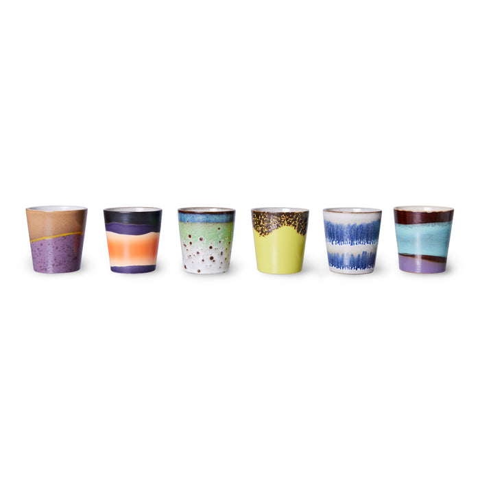 HKliving 70's Mokken 0,2 L - Set van 6 - Pluto