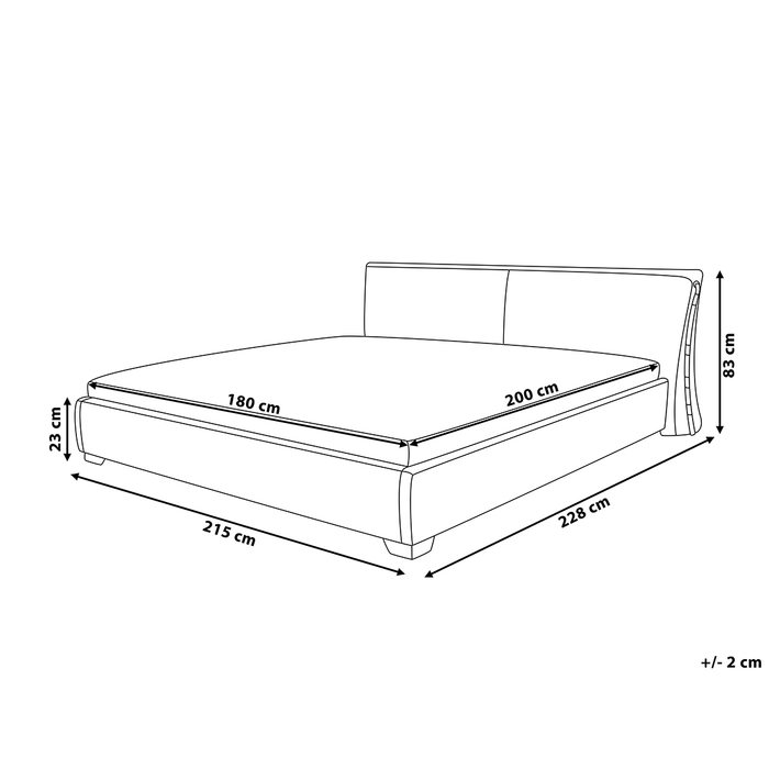 Beliani - PARIS - Tweepersoonsbed - Goud - 180 x 200 cm - Leer