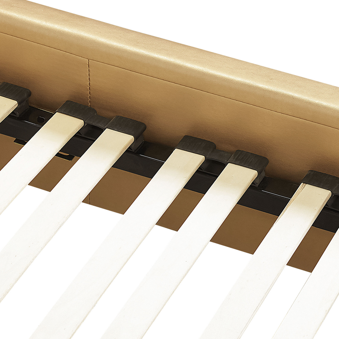 Beliani - PARIS - Tweepersoonsbed - Goud - 180 x 200 cm - Leer