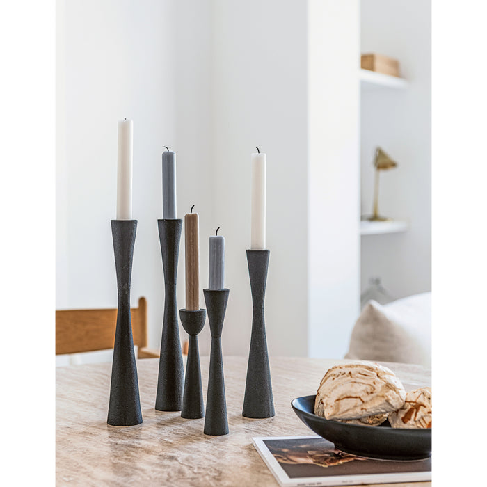 vtwonen Kandelaars - 2 Stuks - Metaal - Zwart - Hoogte 16cm