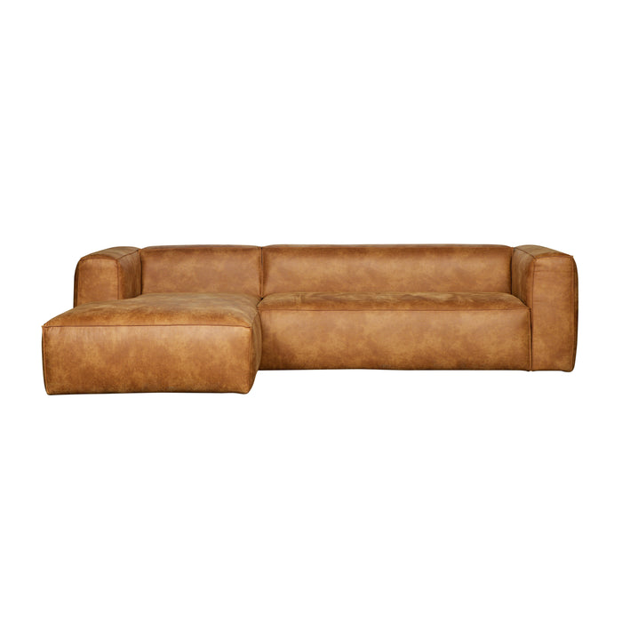 WOOOD Bean Hoekbank met Chaise Longue Links - Eco-leder - Cognac