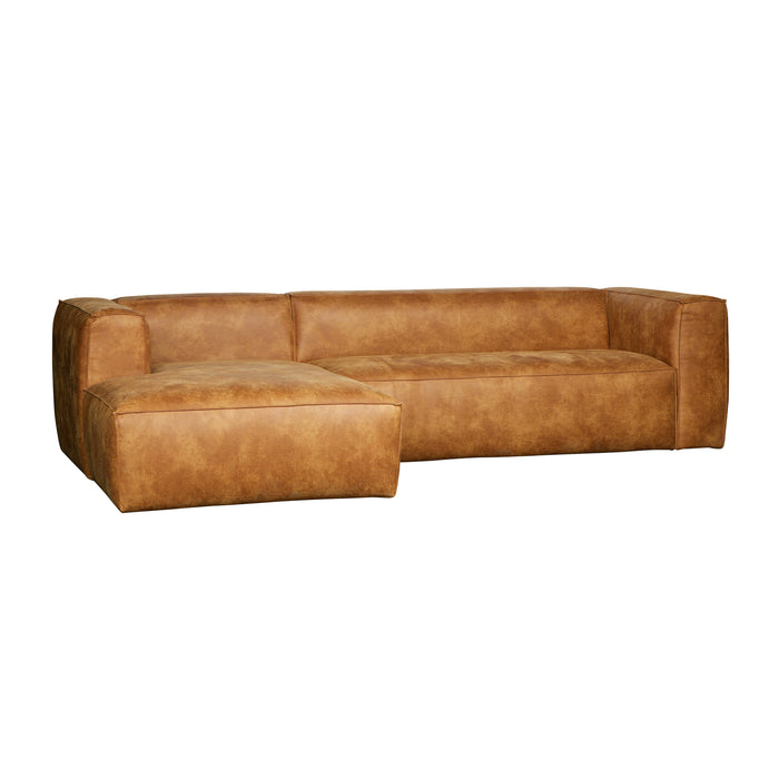 WOOOD Bean Hoekbank met Chaise Longue Links - Eco-leder - Cognac