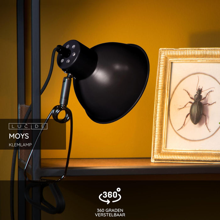 Lucide MOYS Klemlamp - Zwart