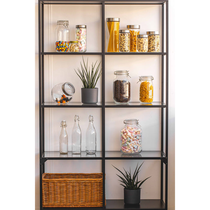 Sareva Voorraadpot - Glas | RVS deksel - ø 11.5 cm | 2.2 liter