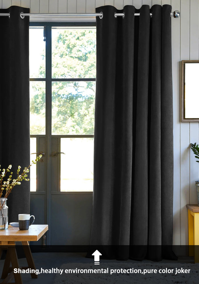 LW Collection Kant en klaar gordijnen zwart 290x245cm