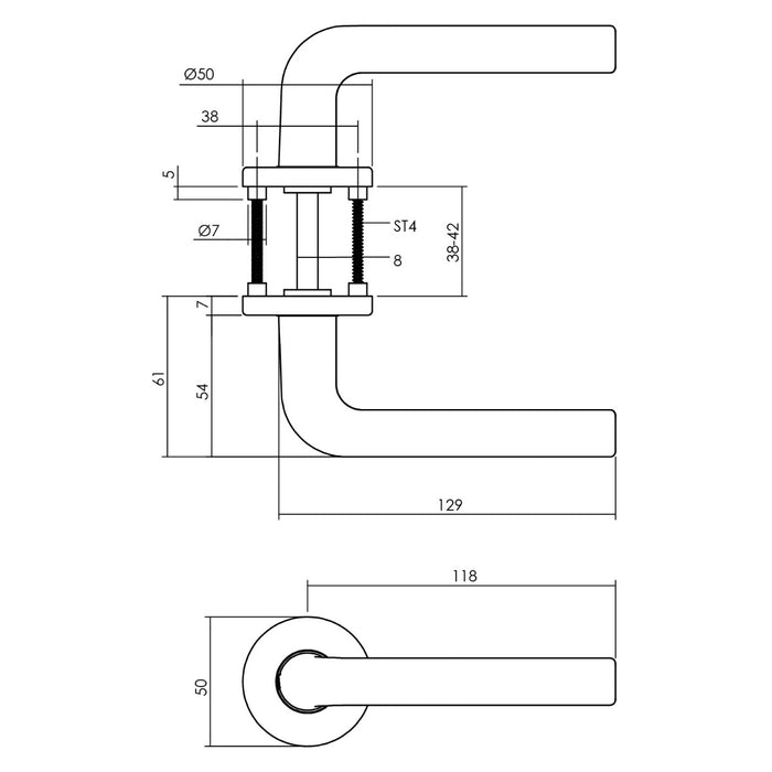 Intersteel Deurkruk Derby op rond rozet ø50x7 mm aluminium