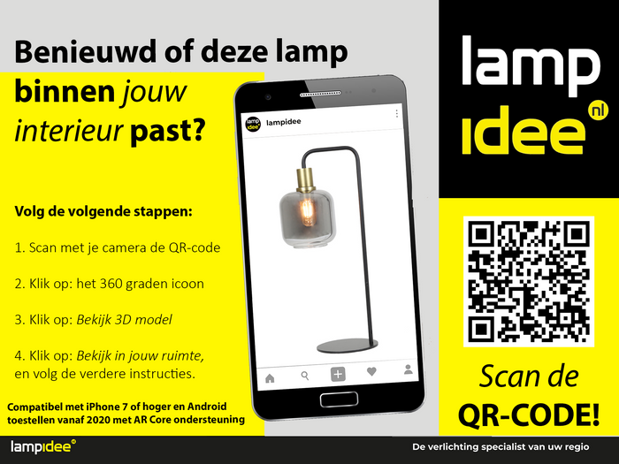 Light & Living Tafellamp Lekar - Antiek Brons|Smoke Glas - Ø18x57,5 cm