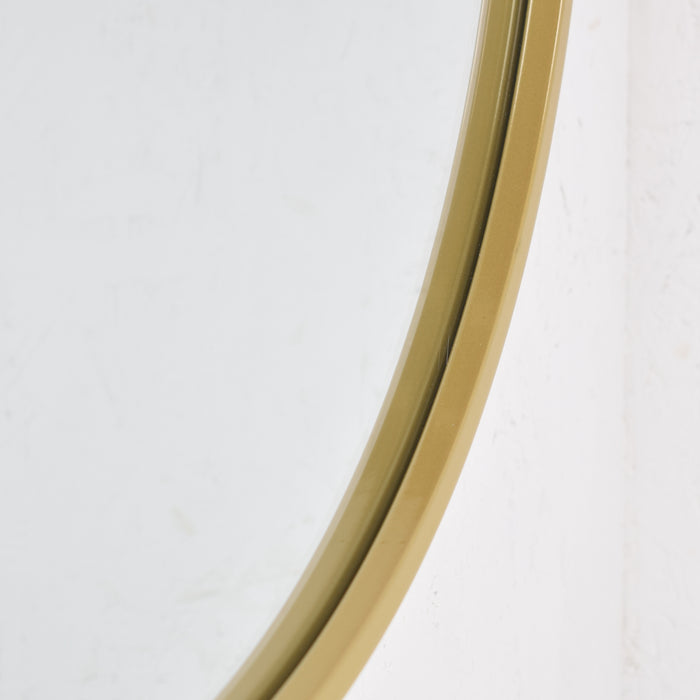 Fragix Boston wandspiegel rond - Goud - Metaal - Ø75cm - Industrieel