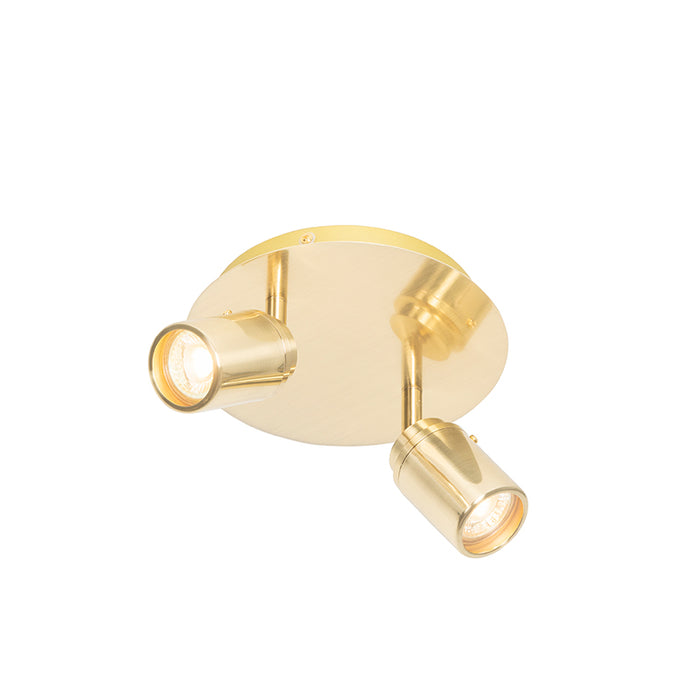 QAZQA Moderne badkamer spot messing 2-lichts IP44 - Ducha