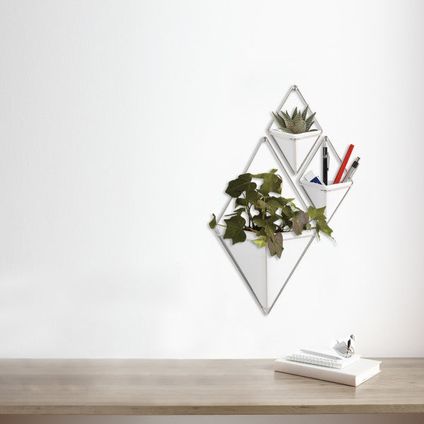 Umbra Trigg Wandelement en Bloempot - 11 x 6 cm set van 2