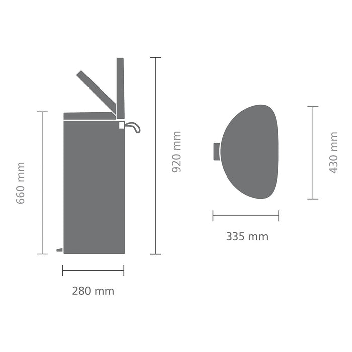 Brabantia Flatback+ Pedaalemmer 40 Liter