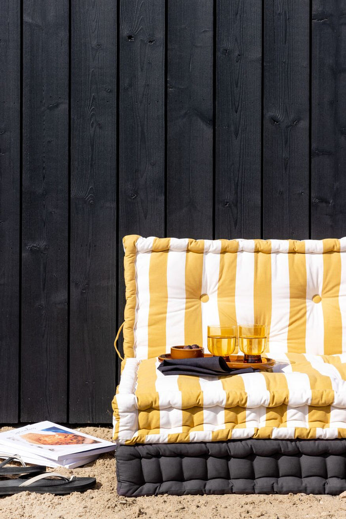 Mistral Home Palletkussen-Zitkussen-80x60x12 cm-Gestreept geel wit