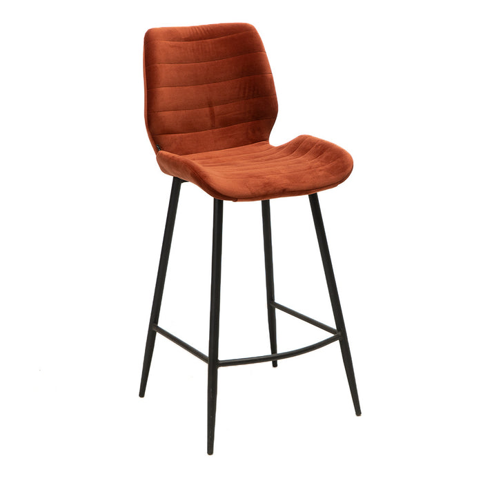 Bronx71 Velvet barkruk Toby koper 71 cm