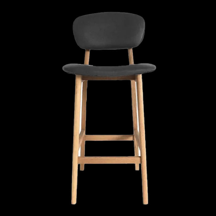 Essence Wood houten barkruk met kunstleren zitting - 65 cm