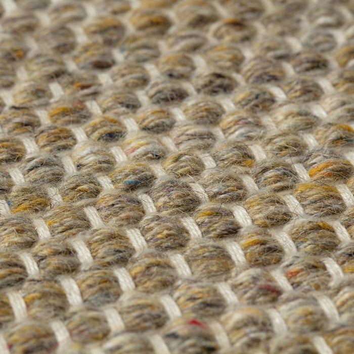 Vloerkleed Gerecycled Materiaal Rond Ciro Geel|Bruin-220 Ø - (L)