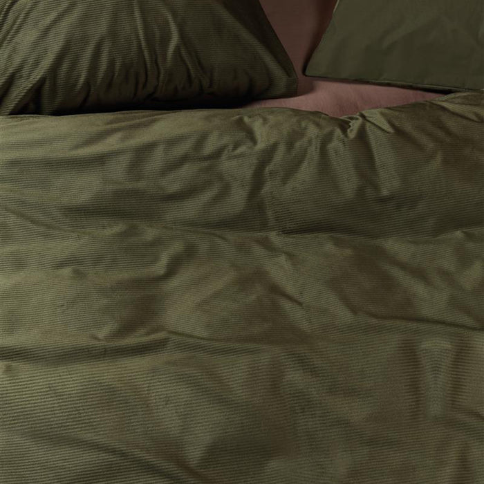 At Home by Beddinghouse Cosy Corduroy Dekbedovertrek 140 x 220 cm - Groen