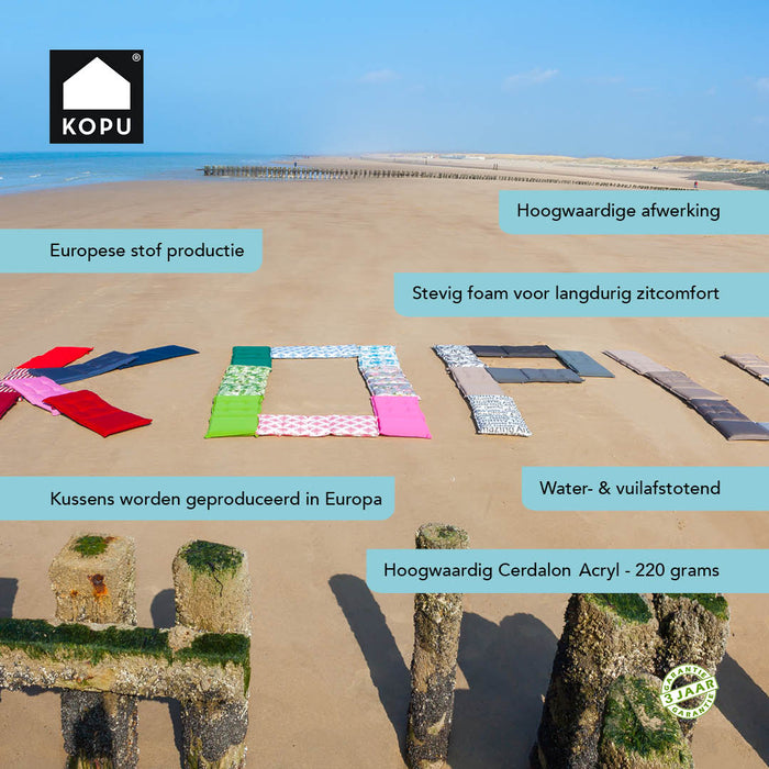 Kopu® Prisma linnen Hoogwaardig en comfrotabel Ligbedkussen - Beige