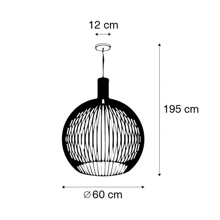 QAZQA Hanglamp wire-dos - Zwart - Design - D 600mm