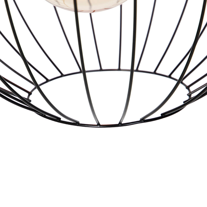 QAZQA Hanglamp wire-dos - Zwart - Design - D 600mm