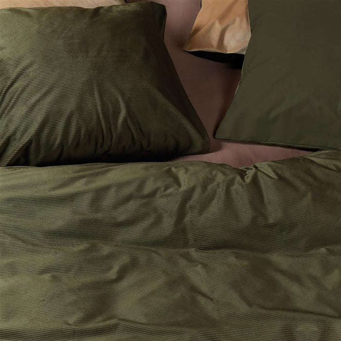 At Home by Beddinghouse Cosy Corduroy Dekbedovertrek 240 x 220 cm - Groen