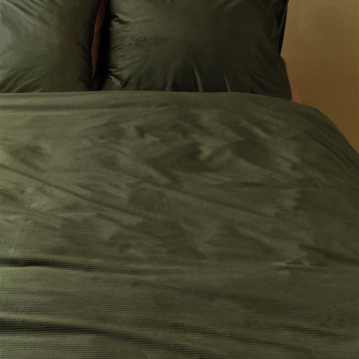 At Home by Beddinghouse Cosy Corduroy Dekbedovertrek 240 x 220 cm - Groen