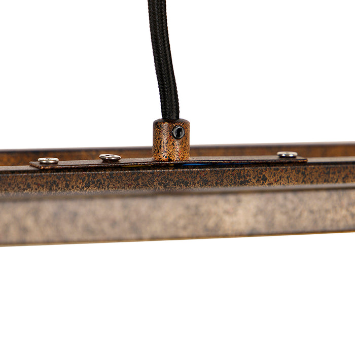 QAZQA Industriële hanglamp roestbruin 4-lichts - Cage
