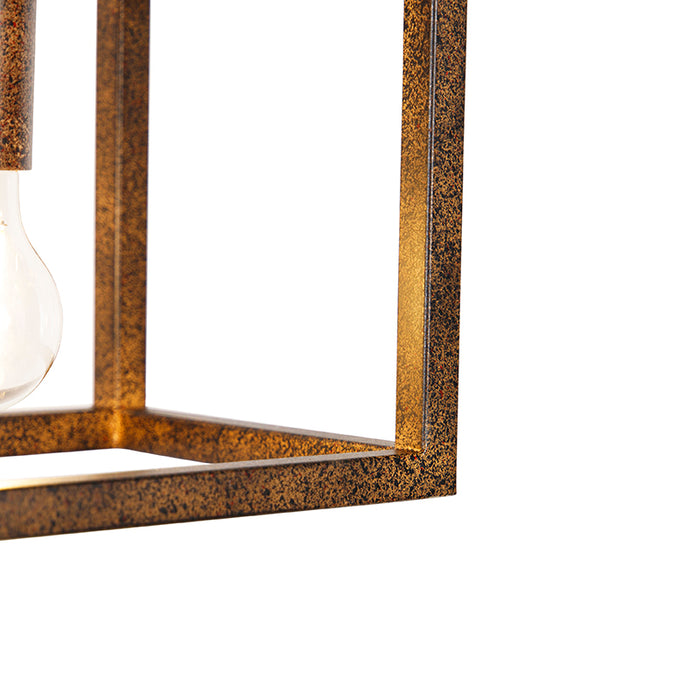 QAZQA Industriële hanglamp roestbruin 4-lichts - Cage