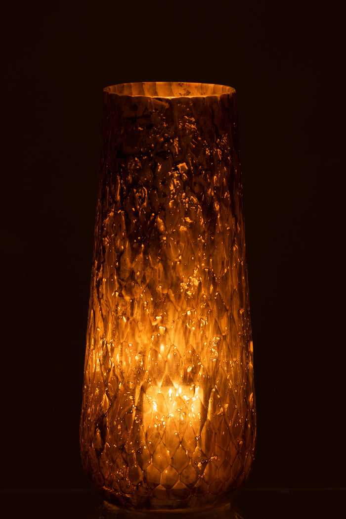 J-Line Vaas Ruiten Glas Goud