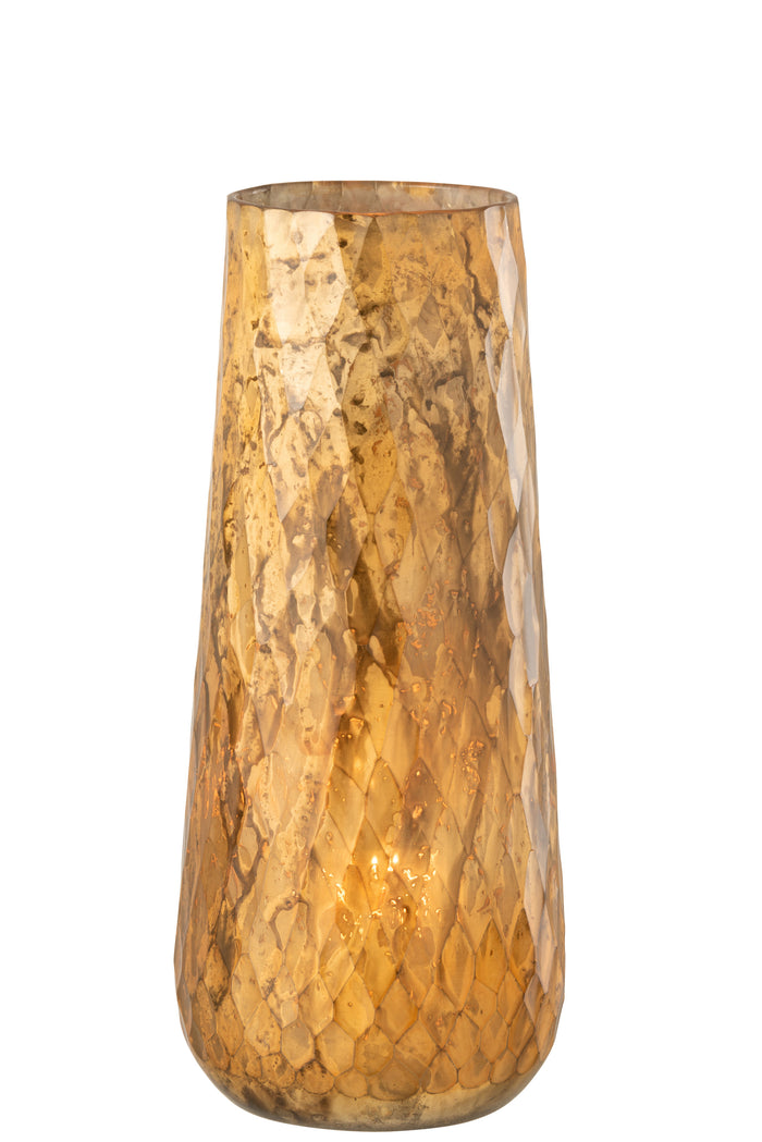 J-Line Vaas Ruiten Glas Goud