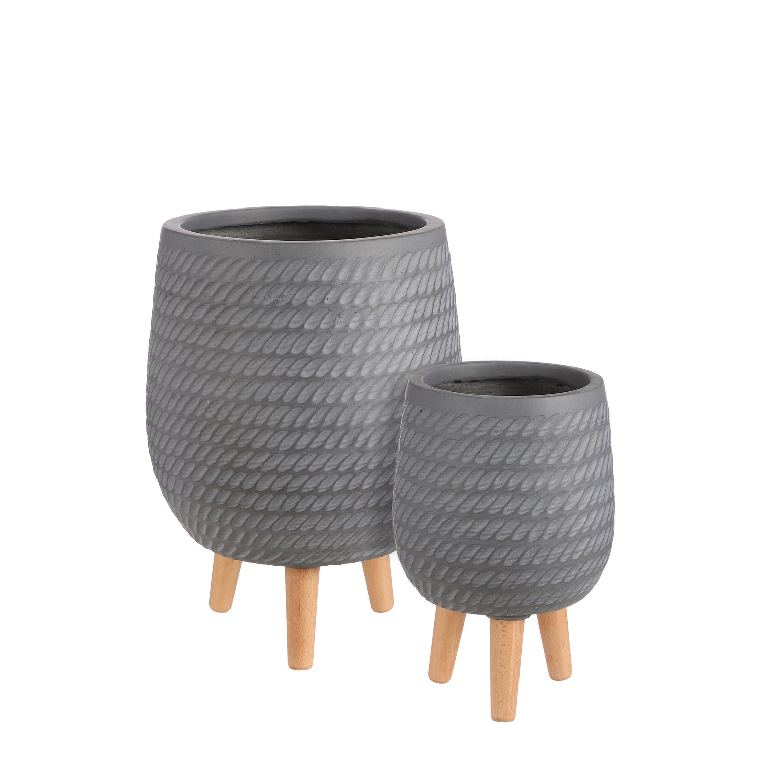 Mica Decorations Corda Bloempot Set van 2 - Grijs