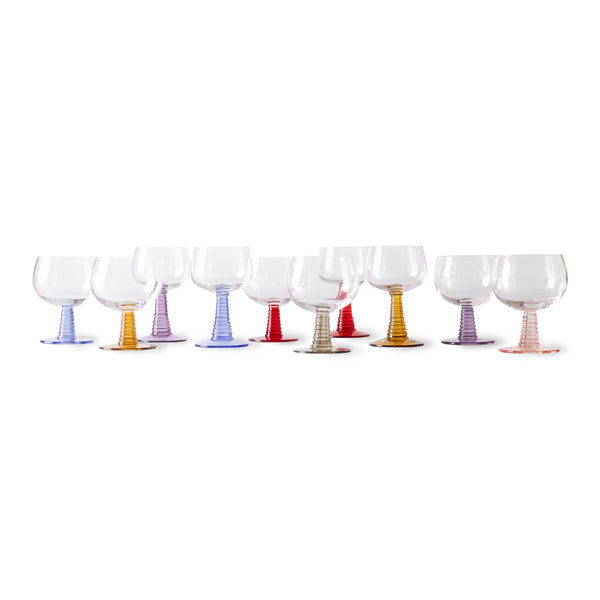 HKliving Swirl Wijnglas 0,2 L - Set van 4