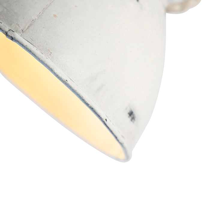 QAZQA Industriële spot wit met mango hout 18 cm - Mangoes