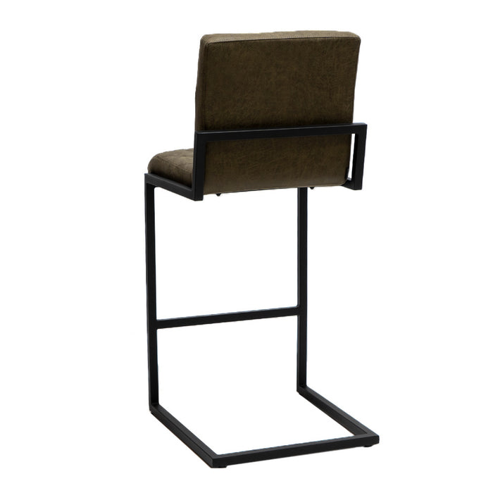 Bronx71 Industriële barkruk Diamond olijfgroen eco-leer 79 cm