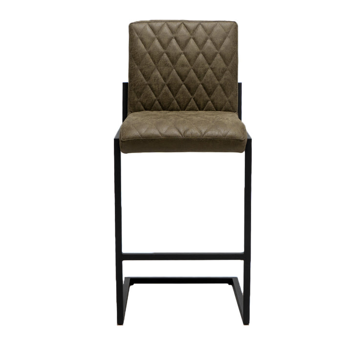 Bronx71 Industriële barkruk Diamond olijfgroen eco-leer 79 cm