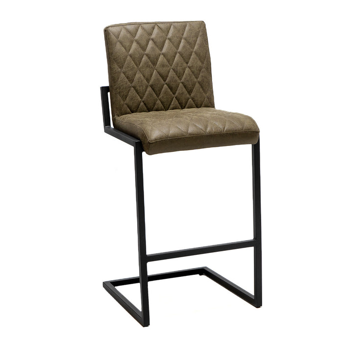 Bronx71 Industriële barkruk Diamond olijfgroen eco-leer 79 cm